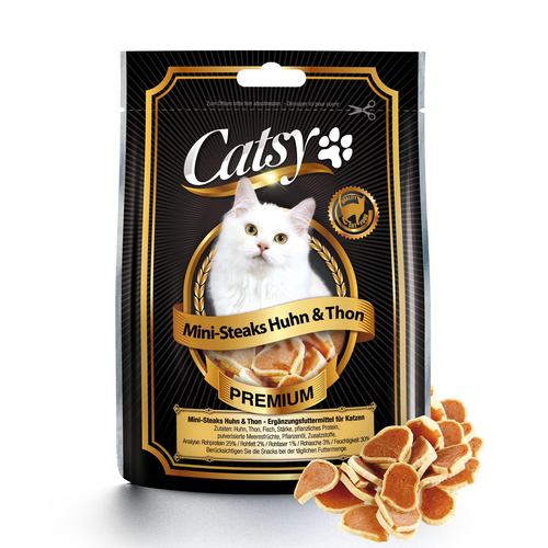 Catsy snack pour chats Mini-Steaks Poulet & Thon - MyStetho Veterinary