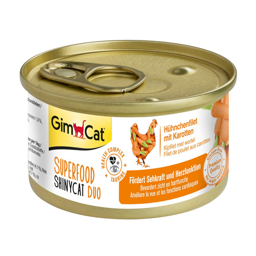 GimCat ShinyCat Duo Superfood, filet poulet & carottes - MyStetho Veterinary