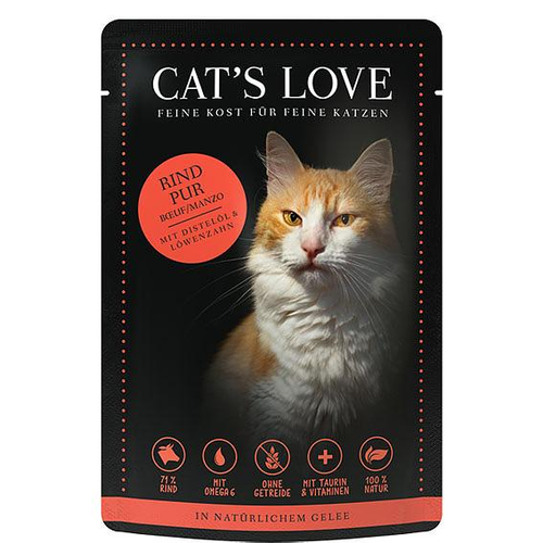 CAT'S LOVE Adult Boeuf pure, 85g - MyStetho Veterinary