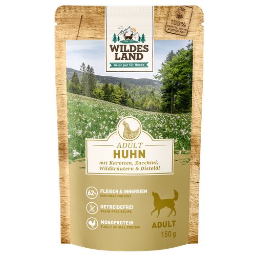 Wildes Land Canine Adult poulet avec carotte & courgettes 150g - MyStetho Veterinary