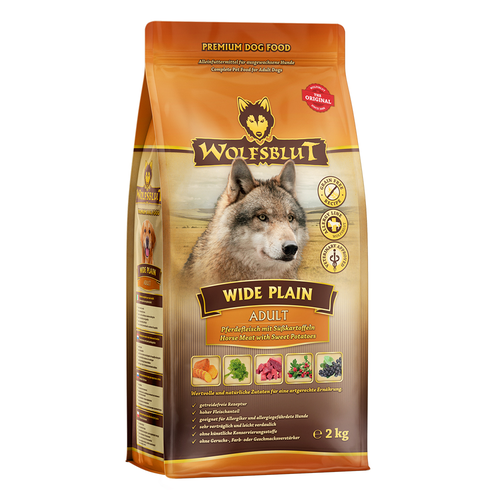 Wolfblut Canine Adult Wide Plain - cheval avec patate douce 2kg - MyStetho Veterinary