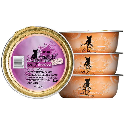 Catz Finefood Filets No. 411 - dinde, poulet & agneau en gelée 85g - MyStetho Veterinary