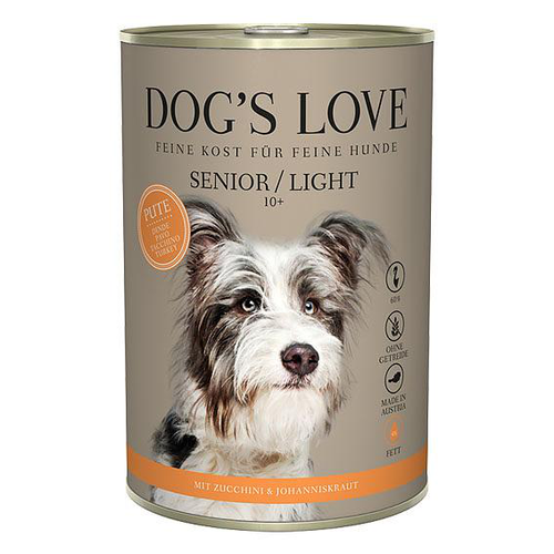 Dog&#039;s Love Senior dinde, courgette &amp; herbes de Johannis, 400g - MyStetho Veterinary