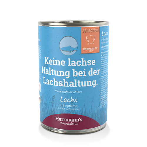 Herrmann's Lachs mit Aprikose Nassfutter für Hunde - MyStetho Veterinary