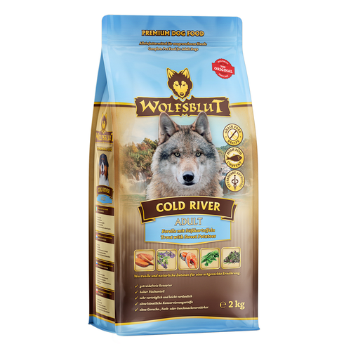 Wolfblut Canine Adult Cold River - truite avec patate douce 2kg - MyStetho Veterinary