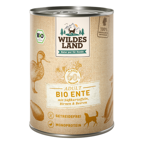 Wildes Land Canine Adult BIO canard avec patate douce 400g - MyStetho Veterinary