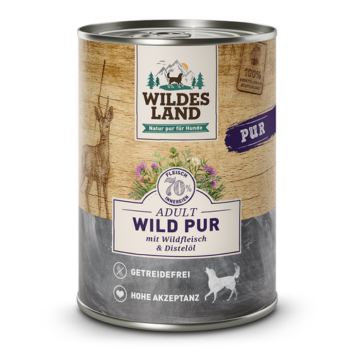 Wildes Land Canine Adult PUR gibier avec de l'huile de carthame 400g - MyStetho Veterinary