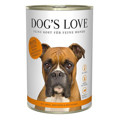 Dog&#039;s Love Classic Adult dinde, pomme, courgette &amp; huile de noix, 400g - MyStetho Veterinary