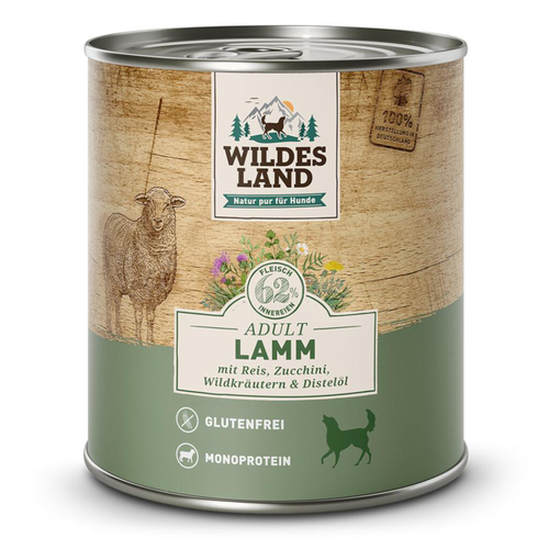 Wildes Land Canine Adult agneau avec riz & courgettes 800g - MyStetho Veterinary