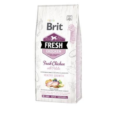 Brit Fresh Brit Fresh Dog - Chiot et jeune chien - Poulet - Croissance saine 12kg - MyStetho Veterinary