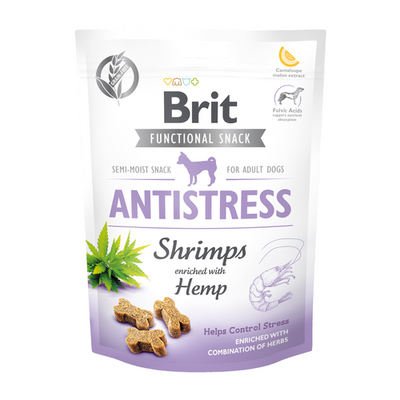 Brit Functional Snack Antistress Shrimps - Crevettes + chanvre  150g - MyStetho Veterinary