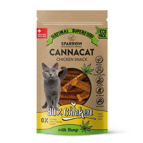 Sparrow Snack CannaCat Relax Sticks avec CBD Poulet 50g - MyStetho Veterinary