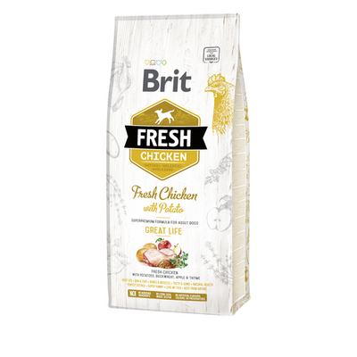 Brit Fresh Brit Fresh Dog - Chien adulte - Poulet - Great Life 12kg - MyStetho Veterinary