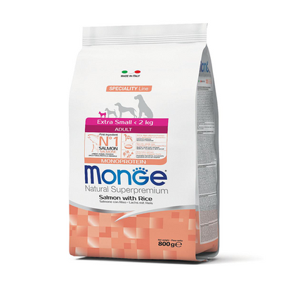 Monge Dog Adult Extra Small saumon &amp; riz - MyStetho Veterinary