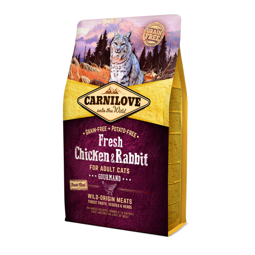 Carnilove Cat Adulte Fresh - Poulet & Lapin / Gourmand 2kg - MyStetho Veterinary