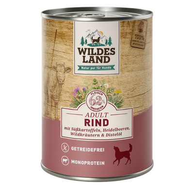 Wildes Land Canine Adult boeuf avec patate douce 400g - MyStetho Veterinary