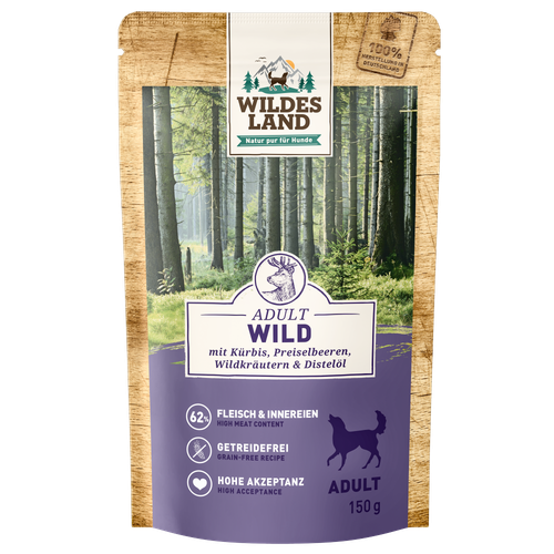 Wildes Land Canine Adult gibier avec potiron 150g - MyStetho Veterinary