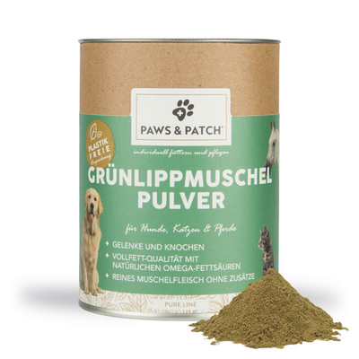 Paws&Patch Poudre de MOULES AUX ORLES VERTS pour chiens, chats et chevaux 150g - MyStetho Veterinary