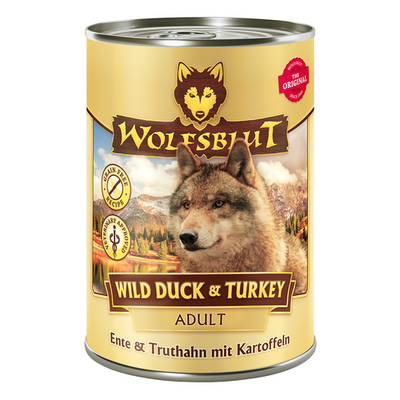 Wolfblut Canine Adult Wild Duck & Turkey Adult - canard & dinde avec pomme de terre 395g - MyStetho Veterinary