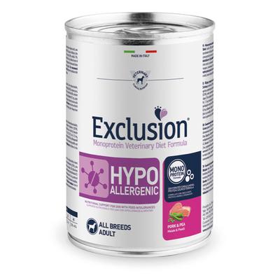 Exclusion Dog VET Adult All Br Pork 400g - MyStetho Veterinary