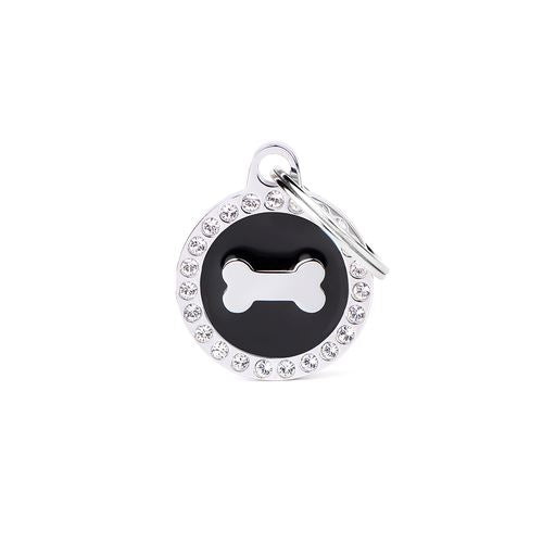 MyFamily Glam Paw Bone ID Tag für Hunde in schwarz - MyStetho Veterinary